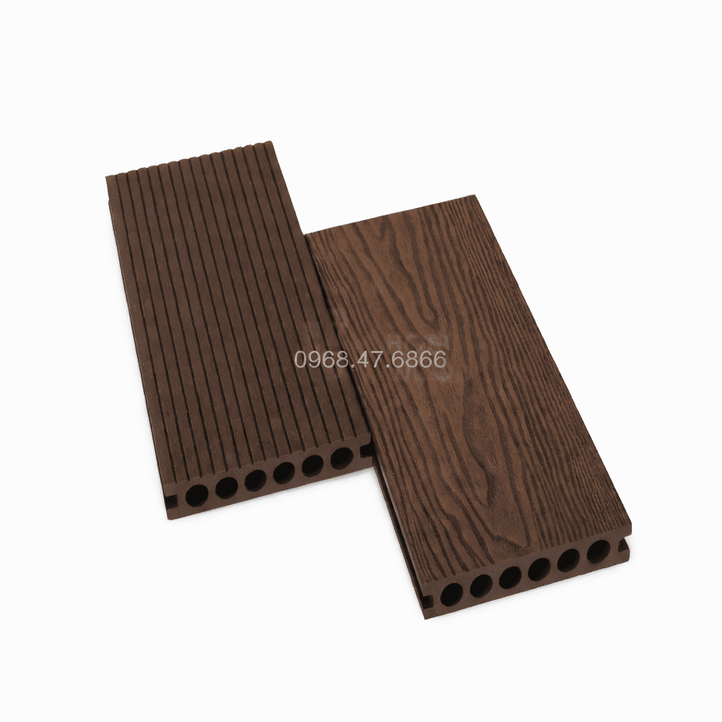 sàn gỗ nhựa ngoài trời 3d màu ghi sáng