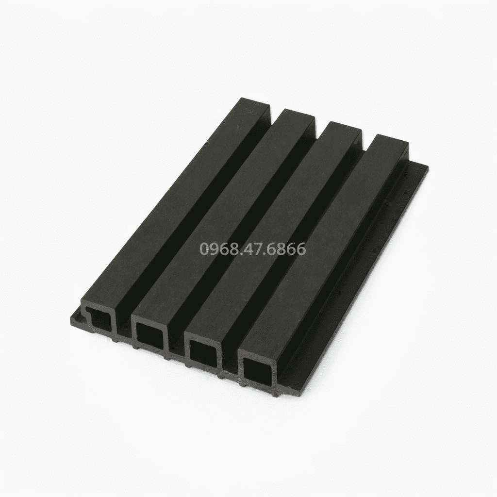 Tấm ốp lam sóng gỗ nhựa Bảo Châu Màu Đen