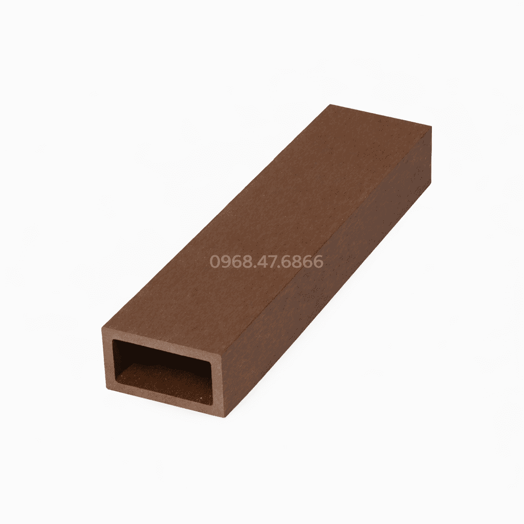 Thanh lam gỗ nhựa Bảo Châu 60L40 màu nâu đỏ